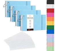 NEEWAY Ruled Index Cards with Ring 3x5 Inches, 200 Count Note Cards Lined, Flash Cards with Rings for Studying, Home and Office (Light Blue)