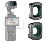 NEEWER 0.75X Wide Angle & 2X Macro Lens Set Compatible with DJI Osmo Pocket 3 Creator Combo Accessories, 108° FOV, 3 Elements In 3 Groups Macro Lens Kit with Two Screen Protectors, FL-B34