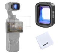 NEEWER 1.2X Blue Anamorphic Lens Compatible with DJI Osmo Pocket 3 Creator Combo Accessories, HD Optical Glass Magnetic Widescreen Blue Streak Effect Lens + 2x Tempered Glass Screen Protector, LS-85