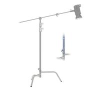 Neewer 10.5ft Stainless Steel Heavy Duty C Stand with Boom Arm, Quick Setup Base, Thicker Center Rod Max Load 44lb/20kg, Photography Light Stand with 4.2ft Holding Arm for Monolight Softbox, SC320Q