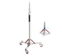Neewer 10ft Heavy Duty Air Cushioned Light Stand with Casters, Adjustable Tripod Stand, Stainless Steel Photography Wheeled Stand for Studio Flash Softbox Monolight Reflector, SC305AW