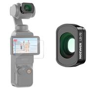 NEEWER 0.72X FOV 112° Wide Angle Lens Compatible with DJI Osmo Pocket 3 Creator Combo Accessories, Multi-Layer Magnetic Action Cam Aspheric Lens with Metal Frame, 1 Screen Protector, LS-70