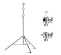 Neewer 118"/3m Stainless Steel Light Stand, Spring Cushioned Heavy Duty Photography Tripod Stand with 1/4” to 3/8” Universal Screw Adapter for Strobe, LED Video Light, Ring Light, Monolight, Softbox