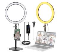 NEEWER 12" 24W High Power Desk Ring Light with Stand/Phone Holder, LED Selfie Video Conference Lighting for iPhone Streaming Makeup Vlog Recording Laptop Computer Webcam Zoom Call Podcast, RH12B