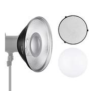 NEEWER 12"/30cm Metal Beauty Dish Bowens Mount Reflector Kit with White Diffuser Sock, Honeycomb Grid for Strobe Flash Video Light Compatible with Godox AD600 CB60 Q4 Vision 4 S101 Series, LD30