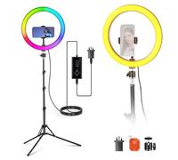 NEEWER 12" Ring Light with Stand Tripod Compatible with iPhone, 24W LED RGB Lighting with Phone Holder for Selfie Studio Photography Video Recording Makeup Lash Streaming, 2500-10000K CRI95+, RH12C