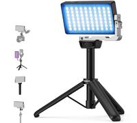 NEEWER 12W RGB Video Light, On Camera LED Panel Key Lighting for Streaming Selfie, 2500K-10000K CRI97+ App/2.4G Control 4300mAh Battery Desk Tripod Stand for Vlogging Video Recording Podcast, SL90