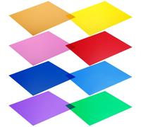 Neewer 12x12"/30x30cm Transparent Color Correction Light Gel Filter Set Pack of 8 Gel Sheet for Photo Studio Strobe Flashlight (Red, Yellow, Orange,