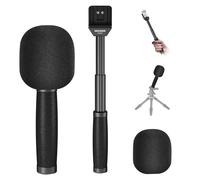 Neewer 13"/33cm Telescopic Lavalier Microphone Handheld with Anti Off Cold Shoe Foam Windscreen Interview Mic Handle Compatible with Rode Wireless Go