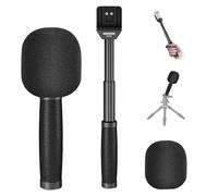 Neewer 13"/33cm Telescopic Lavalier Microphone Handheld with Anti Off Cold Shoe Foam Windscreen Interview Mic Handle Compatible with Rode Wireless Go II DJI Mic CM22/CM28/CM28PRO/CM31, MS005