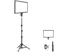 NEEWER 13 Inch LED Video Light Panel Studio Light Set with Tripod, Dimmable Bi-Colour Key Light 3200-5600K, CRI97+ for Streaming Photography Podcasts Recording, 2400 Lux/0.5 m, 8000 mAh Battery, NL