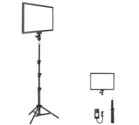 NEEWER 13" LED Video Light Panel, Studio Lighting Kit with Tripod Stand, Dimmable Bi Color Photo Key Light for Streaming Photography Podcast Recording, 3200-5600K CRI97+ 2400Lux/0.5m 8000mAh, NL-192AI