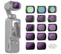 NEEWER 14 Pack Magnetic ND Filter Set + 2x Cleaning Cloth Compatible with DJI Osmo Pocket 4 Pocket 3, CPL ND8/16/32/64/128/256/1000 ND8/PL ND16/PL ND32/PL ND64/PL Black Diffusion 1/4 LPR Effect Filter