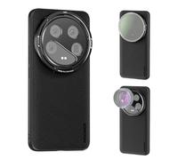 NEEWER 14 Ultra Case, Protective Heavy Duty Case with Wireless Charging, 17mm Lens Mounts & 67mm Filter Adapter, TPU + PC Faux Leather, Compatible with Xiaomi 14 Ultra, PA051 Black