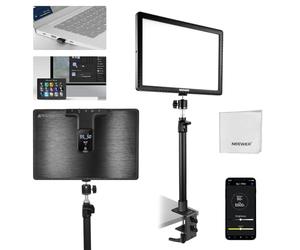NEEWER 15.5" LED Streaming Key Light, CRI97+ Clamp on Desk Panel Video Lighting, 2.4G PC/Mac iOS/Android APP Control, Compatible with Elgato Stream Deck for Gaming Recording Zoom Call, GL1 PRO Black