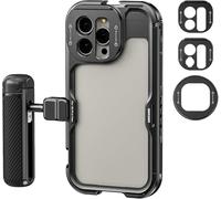 NEEWER 15 Pro Max Cage [2nd Gen], Video Rig Phone Stabilizer with Quick Release Side Handle, 67mm Filter Adapter, 17mm Lens Backplate, T Mount Lens Adapter Compatible with Moment, PA044+PA045B