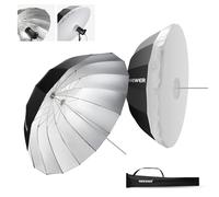NEEWER 165cm Parabolic Reflective Umbrella Photography with Silver Interior, Soft Lighting with Diffuser Cover, Bag, Quick Folding for Studio Camera Shooting Monolight Flash,NS3U