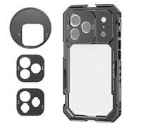NEEWER 17 Pro Cage, Quick Release Video Rig Phone Stabilizer Compatible with iPhone 17 Pro with 67mm Filter Ring, 17mm Lens Backplate, T Mount Adapter Compatible with Moment, Black, PA143