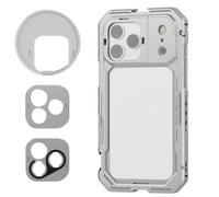 NEEWER 17 Pro Cage, Quick Release Video Rig Phone Stabilizer Compatible with iPhone 17 Pro with 67mm Filter Ring, 17mm Lens Backplate, T Mount Adapter Compatible with Moment, Silver, PA143