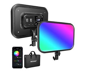 NEEWER 18.3" RGB LED Video Light Panel with APP Control, 360° Full Color,1 Pack 60W Dimmable 2500K~8500K RGB LED Panel CRI/TLCI 97+ with 17 Special Scene Effects