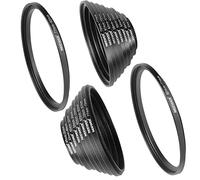 Neewer 18 Pieces Metal Camera Lens Filter Adapter Ring Kit 9 Pieces Step Up Ring+9 Pieces Step Down Ring Set Compatible with Canon Nikon Sony Olympus DSLR Camera (Black)