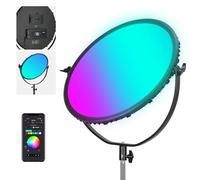 Neewer 18" RGB LED Round Panel Video Light with APP Control, 65W 6000Lux/0.5m 2500K-8500K RGBCW Photography Studio Lighting /18 Scenes/V Battery Powered for Outdoor Filming Recording Streaming, GR18C