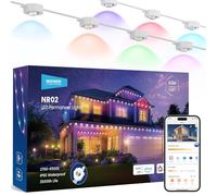 NEEWER 196ft Permanent Outdoor Lights for House Decor, Smart AI RGB IC CW Outside Eaves String Christmas Lighting, 120 LED Lights, App Control 50+ Scenes IP65 Waterproof, Compatible with Alexa, NR02