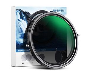 NEEWER 2 in 1 43mm Variable ND Filter ND2-ND32 with CPL Filter - Circular Polarizer, Nano Coated, HD Optical Glass, Aluminum Alloy Frame, Water Repellent, Scratch Resistant