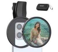 NEEWER 2 In 1 67mm Clip On CPL & Black Mist Diffusion 1/4 Filter Compatible with iPhone 16 15 Pro Max Plus 16e 14 13 mini 12, Circular Polarizing Phone Camera Lens Photography Accessories Kit, FL-B35