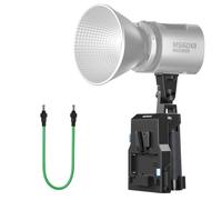 NEEWER 2 In 1 V Mount & NP-F Battery Handgrip for MS HS Series Portable LED Video Light, Dual Channel Handle with NP-F970 750 PS099E VB99 Battery Mounting Plate & 5.5x2.5mm DC to DC Cable, PS011E