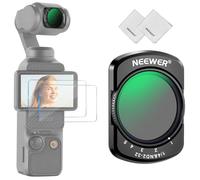 NEEWER 2 In 1 Variable ND 2-32 + Black Diffusion 1/4 Filter Compatible with DJI Osmo Pocket 3 / Pocket 4 / Xtra Muse, Magnetic Action Camera Filter + Screen Protectors Accessories