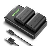 NEEWER 2 Pack 2400mAh LP-E6P/LP-E6NH/LP-E6N/LP-E6 Replacement Battery & USB Dual Charger, Compatible with Canon EOS R5 Mark II EOS R5 EOS R6 EOS R7 EOS R 5D II III IV 6D 6D II 7D 7D II 60D 70D 80D 90D