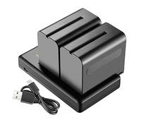 Neewer 2-Pack 6600mAh Li-ion Battery with USB Charger for Sony NP-F550 570 750 770 970 960 975,Sony Handycams,NW CN160 CN-216 LED Light,NW 759 74K 760 Feelworld,759 74K 760 Field Monitor