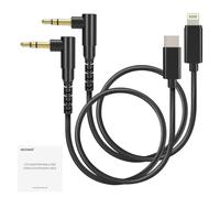 NEEWER 2 Pack Audio Cable Set, Male to Male 3.5mm TRS to USB C + 3.5mm TRS to iOS, Compatible with DJI Mic Rode Wireless GO II Hollyland CM28 CM31 Wireless Mic iPhone iPad Android Mac, LM17