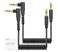 NEEWER 2 Pack Aux Cable Set, 3.5mm TRS Male to 3.5mm TRS Male Coiled Cable Compatible with DJI Mic Rode Wireless GO II Hollyland Lark CM28 CM31 Wireless Microphone Camera PC Headphones, LM16