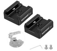 NEEWER 2 Pack Cold Shoe Mount Adapter with 1/4" Screws for Flash LED Light Monitor Microphone, Aluminum Shoe Mount with Anti Twist Pins Non Slip Pads Compatible with SmallRig Cage Top Handles, UA031