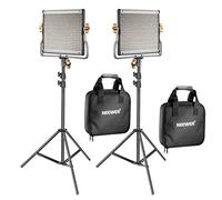NEEWER 2 Pack Dimmable Bi Color 480 LED Video Light Kit, 3200-5600K CRI 96+ LED Panel with U Bracket, 74.8 inches Tripod Stand, YouTube Recording Studio Photography Streaming Lighting [Energy Class F]