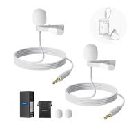 NEEWER 2 Pack Lavalier Lapel Microphone Compatible with Rode Wireless GO II 2 DJI Wireless Mic Transmitter, Omnidirectional Condenser Wired Clip On L