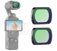 NEEWER 2 Pack Magnetic Black Mist Diffusion 1/4 & 1/8 Effect Lens Filter Set Compatible with DJI Osmo Pocket 3 Gimbal Camera Creator Combo Accessories with Tempered Glass Screen Protectors, FL-B11