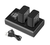 Neewer NP-FW50 Camera Battery Charger Set for Sony A6000 A6500 A6300 A7 A7II A7RII A7SII A7S A7S2 A7R A7R2 RX10 Series (2-Pack 1100mAh Batteries, Micro USB and Type-C Input Dual Charger)