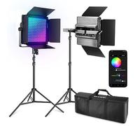 NEEWER 2 Pack RGB1200 LED Video Light with APP/2.4G Control, Key Lighting Kit with Tripod Stands & Bag for Streaming Recording Studio Photography, 60W/22000Lux/1% Min Dimming/360° RGB/CRI97+/TLCI98+