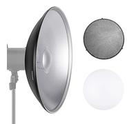 NEEWER 21.6"/55cm Metal Beauty Dish Bowens Mount Reflector with White Diffuser, Honeycomb Grid for Strobe Flash Video Light Compatible with Godox AD600 NEEWER CB60 Q4 Vision 4 S101 Series, NK-NARC22