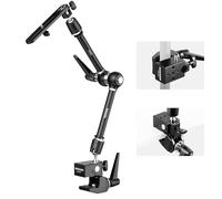 NEEWER 21" Magic Arm Camera Mount with Super Clamp, Overhead Desk Mount with 360° Dual Ball Head, 1/4" 3/8" 5/8" Stud Adapter for PA073 PA074 Phone Cage Rig DSLR Camera Monitor Video Light, UA018