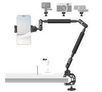Neewer 22" Magic Arm w Desk C Clamp, Overhead Mount with Articulating Mic Boom Arm 1/4" 3/8" Threads for ARRI, Desktop Stand Holder for Phone Microphone Webcam Action Video Light, UA057