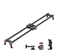NEEWER 24in/60cm Carbon Fiber Camera Slider with 360° Ball Head/Phone Clamp/Action Camera Mount, Dolly Rail Track with 4 Bearings & Adjustable Legs, Compatible with GoPro Insta360 iPhone Android, CS2M