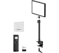 NEEWER 25W 12.9" Streaming Key Light with Desk Stand/2.4G Remote/USB Transmitter, PC/Mac APP Control Dimmable Edge Lit Video Panel Light with 2300Lux 2900K-7000K CRI98+ for Webcam Laptop Zoom, GL25B