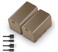 NEEWER 2Pcs 4400mAh Replacement Batteries for NP-F750, 4Hrs Fully Charged with USB C Port/Cable, Rechargeable Camera Camcorder Video Light Monitor Battery Compatible with Sony NP-F550 F750 F950 F970