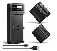 NEEWER 2Pcs NP-F970 7800mAh Replacement Batteries with Charger, Type C Battery Compatible with Sony NP-F970 F960 F950 F770 F750 F570 F550 FX3 FX30 A7 Canon R5 Nikon Z8, For Handycam LED Light Monitor