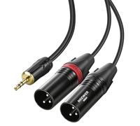 NEEWER 3.5mm 1/8 Inch TRS AUX to Dual XLR Breakout Cable, 6ft Male to Male Audio Cord Adapter Connector for Phone Tablet Laptop Voice Recorder MP3 Player Mixer Speaker Studio Monitor PA System, MS024