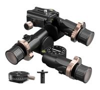 NEEWER 3 Axis Geared Tripod Head, 3 Way Camera Damped Fluid Pan Head with Micro Adjustment, Arca Type Quick Release Plates, Bubble Level Photography Accessories, Max Load: 13.2lb/6kg, TH17